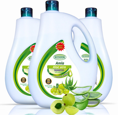 KESUDA smooth and silky Aloevera Amla shampoo with conditioner 1 liter can(1L+1L+1L)(3 L)