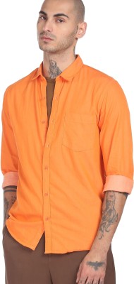 RUGGERS Men Solid Casual Orange Shirt