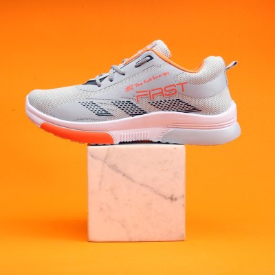 Free Kicks FK-575 Latest Running Shoes For Men(Grey, Orange , 8)