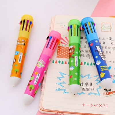 SmartCrafting Different Color 10 in 1 Ball Pen| Use 10 Different color in One Pen Ball Pen(Pack of 4, Ink Color - Multicolor)