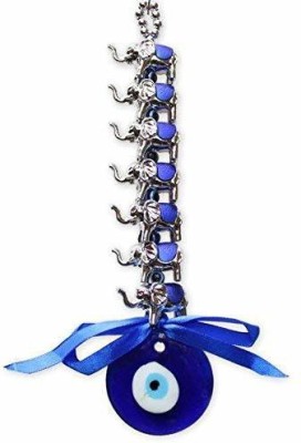 GRACE ENTERPRISES Seven Elephant Evil Eye Hanging for Car & Door/Office Hanging (22 cm) Decorative Showpiece  -  22 cm(Plastic, Blue)