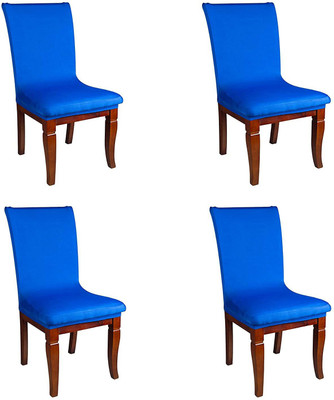 WeClever Polycotton Plain 1 Seater Chair Cover(blue Pack of 4)