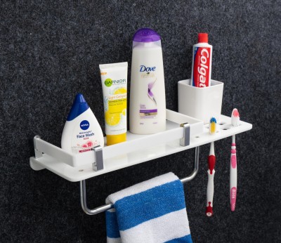 iSTAR 4 in 1 Multipurpose Kitchen/Bathroom Shelf/Paste-Brush Stand/Soap Stand/Tumbler Holder/Bathroom Accessories(White)