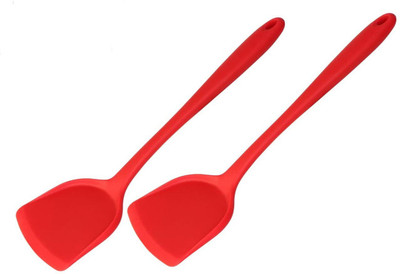 Flipkart SmartBuy Heat Resistant Silicone Spatula Turner, Red Non-Stick Spatula(Pack of 2)
