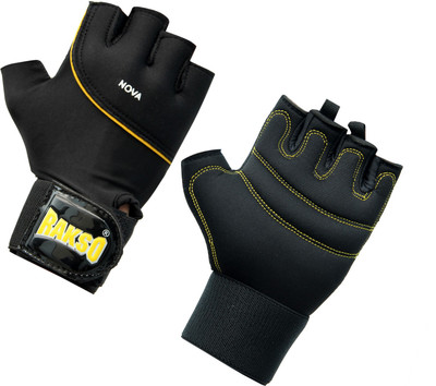 Rakso Beginner foam gloves free size Gym & Fitness Gloves Gym & Fitness Gloves(Black, Yellow)