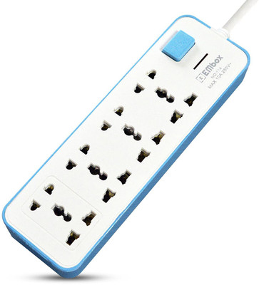 EMBox 10A Extension Boards with 4 (3 Pin sockets) and 4 (2 Pin Socket), 3 mtr Extension Cord 8  Socket Extension Boards(White, 3 m)