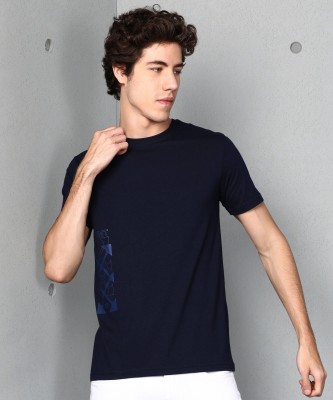 METRONAUT Printed Men Round Neck Dark Blue T-Shirt