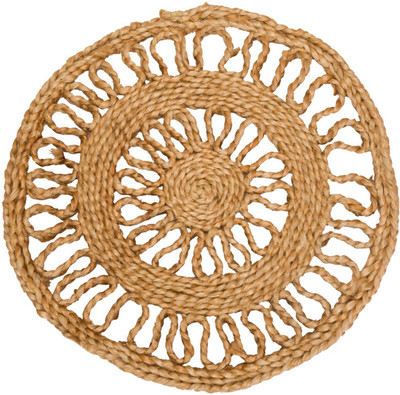 GoBamboos Round Pack of 1 Table Placemat(Beige, Jute)