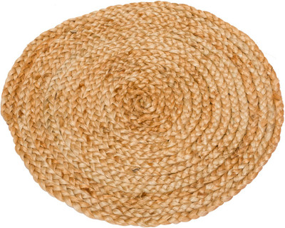 GoBamboos Round Pack of 1 Table Placemat(Beige, Jute)
