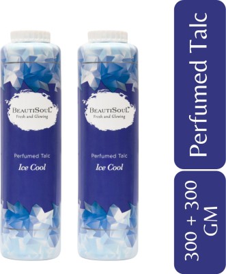 Beautisoul Ice Cool Perfumed Talc 300 + 300 gm |IFRA Certified Fragrance |(2 x 300 g)