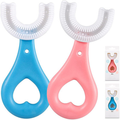MOBONE [2-Pcs] Kids U-Shaped Toothbrush Teeth Dental Care Extra Soft Toothbrush(Pack of 2)