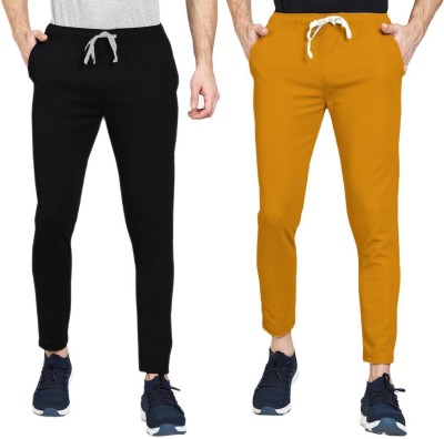 SARK PRODUCTION Solid Men Black, Yellow Track Pants