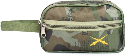 GWAT Multi Purpose Beautiful Travelling Kit Pouch with 3 Zip Pockets (ARMY COLOR) Travel Shaving Bag(Grey)