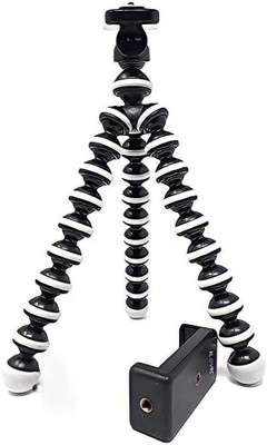SLOVIC Gorilla Tripod 10 Inch with Mobile Holder.(Black-White) Tripod(Black, White, Supports Up to 1500 g)