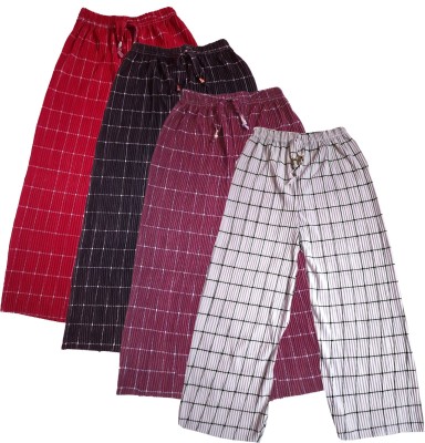 YNA Regular Fit Girls White, Maroon, Black, Red Trousers