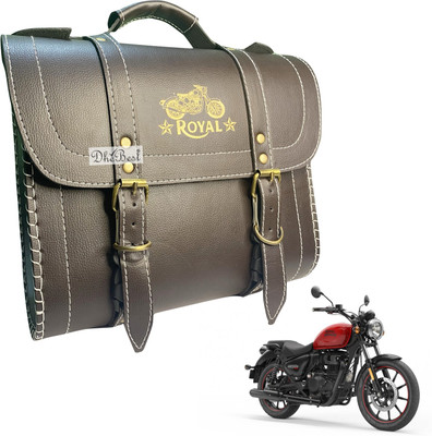 Dhe Best One-side Brown Leatherette Motorbike Saddlebag