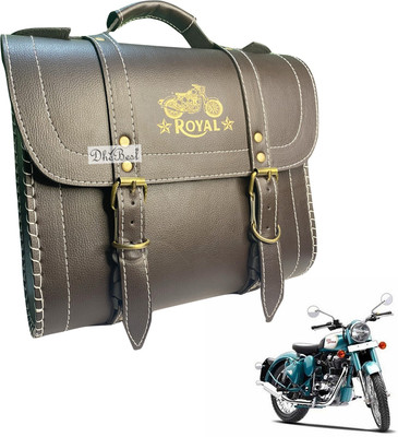 Dhe Best One-side Brown Leatherette Motorbike Saddlebag
