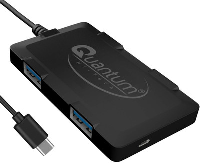 QUANTUM 6560 USB C Hub with 4 USB A ports and 70cm long cable Type C to 2.0 USB Hub(Black)