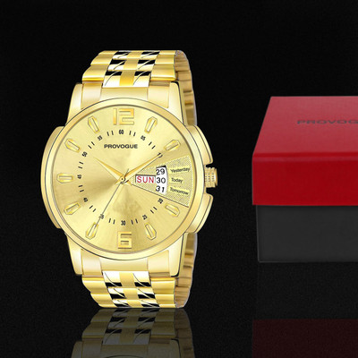 PROVOGUE SK-PG-4002-GLD-GLD-SLVR Analog Watch for Men with Day and Date Display Analog Watch with Day and Date Display Analog Watch  - For Men