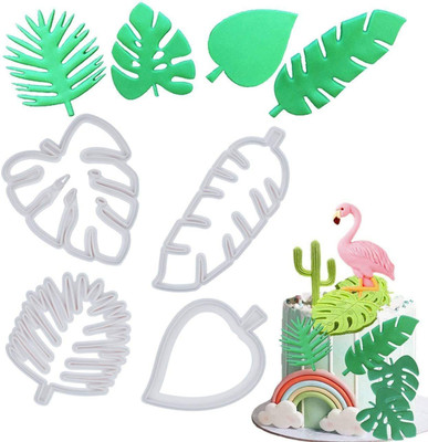 Husaini Mart 4 pcs Palm Leaf Fondant Cutters, Tropical Leaf Cookie Cutter for cake decorating Cookie Cutter(Pack of 4)