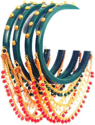 ALIGN Alloy Pearl Gold-plated Bangle Set(Pack of 4)
