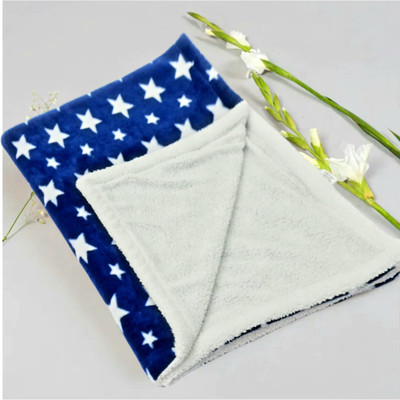 BRANDONN Printed Crib AC Blanket for  AC Room(Fur, Navy Blue)