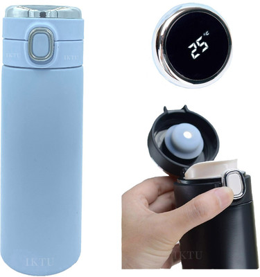Iktu Vacuum Insulated Water Bottle LED Temperature Display S304 Stainless Steel Flask 420 ml Flask(Pack of 1, Blue, Steel)