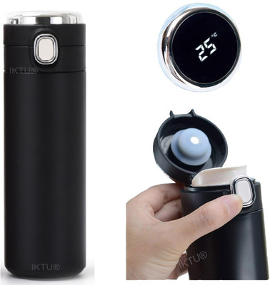 Iktu Vacuum Insulated Water Bottle LED Temperature Display S304 Stainless Steel Flask 420 ml Flask(Pack of 1, Black, Steel)