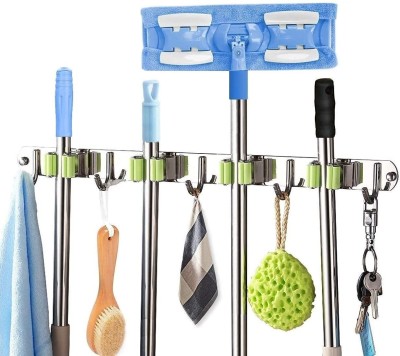 ON GATE Multicolor Stainless Steel Broom Holder(6 Holders)