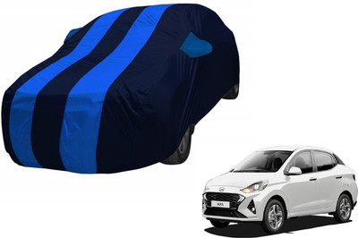 MOCKHE Car Cover For Hyundai Aura (With Mirror Pockets)(Blue)