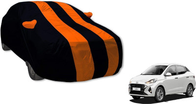 Auto Hub Car Cover For Hyundai Aura (With Mirror Pockets)(Orange)