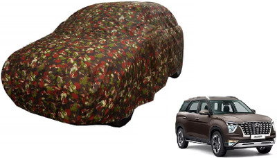 Auto Hub Car Cover For Hyundai Alcazar (Without Mirror Pockets)(Green)