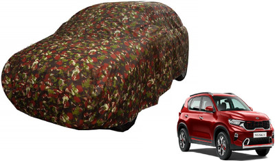 Auto Hub Car Cover For Kia Sonet (Without Mirror Pockets)(Green)
