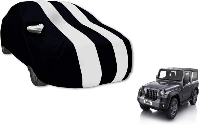 Auto Hub Car Cover For Mahindra Thar (With Mirror Pockets)(White)