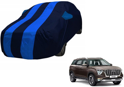 MOCKHE Car Cover For Hyundai Alcazar (With Mirror Pockets)(Blue)
