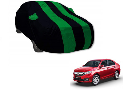 Auto Hub Car Cover For Honda Amaze (With Mirror Pockets)(Green)