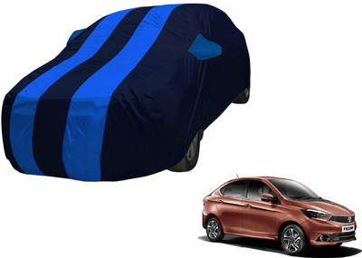Auto Hub Car Cover For Tata Tigor (With Mirror Pockets)(Blue)