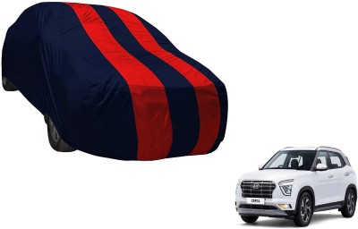 Auto Hub Car Cover For Hyundai Creta (With Mirror Pockets)(Red)