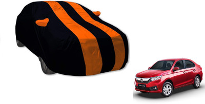 MOCKHE Car Cover For Honda Amaze (With Mirror Pockets)(Orange)