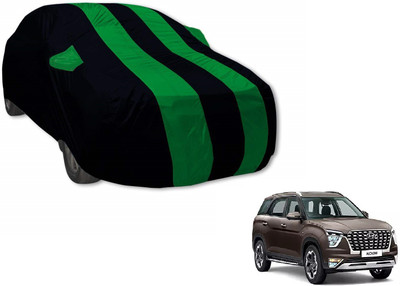 Auto Hub Car Cover For Hyundai Alcazar (With Mirror Pockets)(Green)