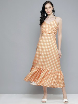 SASSAFRAS Women Maxi Orange Dress