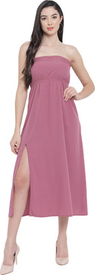 ALL WAYS YOU Women Tube Black Midi/Calf Length Dress
