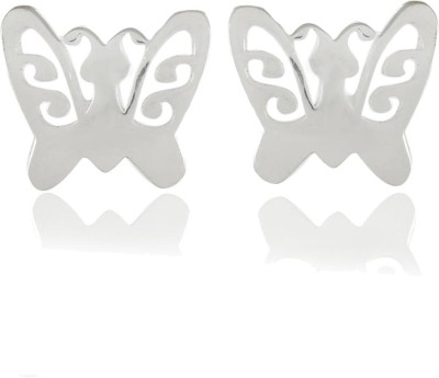 Nemichand Jewels Butterfly Sterling Silver Stud Earring