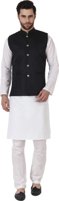 SYLZON Men Kurta Pyjama Ethnic Jacket Set