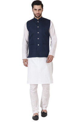SYLZON Men Kurta Pyjama Ethnic Jacket Set
