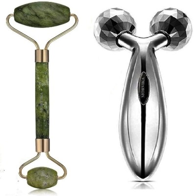 MORVIKA 3D Roller Face Body Massager, With Jade Stone Facial Roller Massager