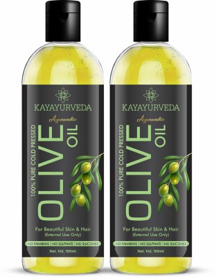 KAYAYURVEDA Cold Pressed Olive Oil for Skin, Hair & Lips | For Strong Healthy Hair Hair Oil(200 ml)