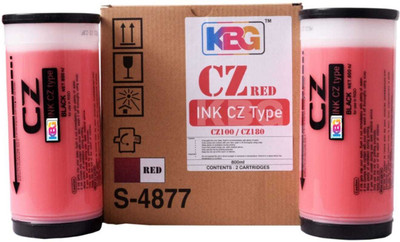 KBG For RISO CZ100 / CZ180 (RED) 800ml Pack Of 2 Red Ink Bottle