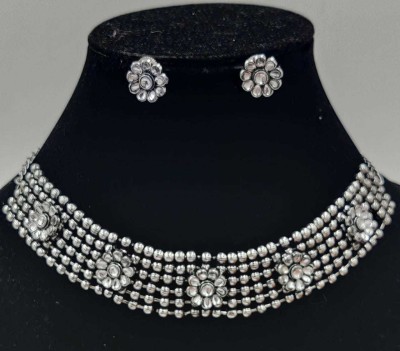 Oxidised Afghani Combo Oxidised Silver, Alloy White, Silver Jewellery Set(Pack of 1)