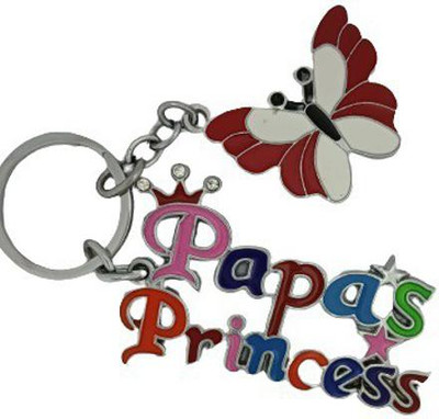 SHOKY LOOKS Multicolor Papa Princess With Red Bueatifull Butterfly Trendy Lightweight Key Chain